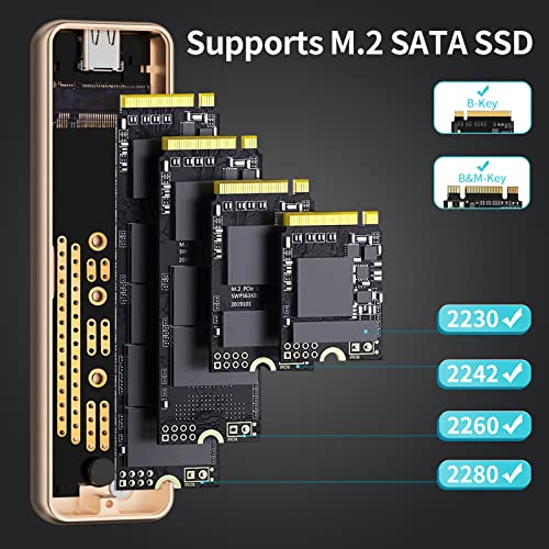 Caja externa PHIXERO M.2 SATA NGFF SSD, USB 3.1 Gen 2 miniatura 4