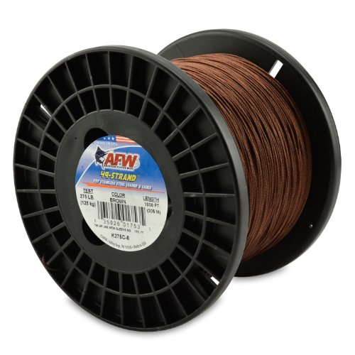 American Fishing Wire 49-Strand Cable Bare 7x7 Stainless Steel Leader Wire, Camo Brown Color, 400 Pound Test, 300-Feet