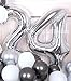 AULE 40 Inch Large 24 Balloon Numbers Silver, Big Foil Number Balloons, Giant Helium Happy 24th Birthday Party Decorations for Man and Women, Huge Mylar Anniversary Party Supplies