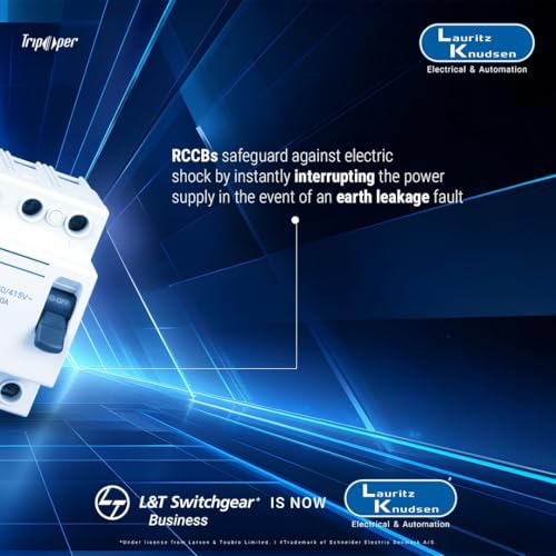 Image of Lauritz Knudsen (Formerly L&T Switchgear Business) India Earth Leakage Circuit Breakers (ELCBs) -2 Pole 40A 300mA | Pack of 1