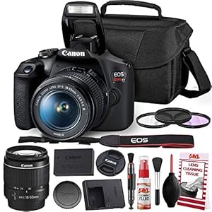 Canon Rebel T7 DSLR Camera with 18-55mm Lens Kit and Carrying Case, Creative Filters, Cleaning Kit, and More