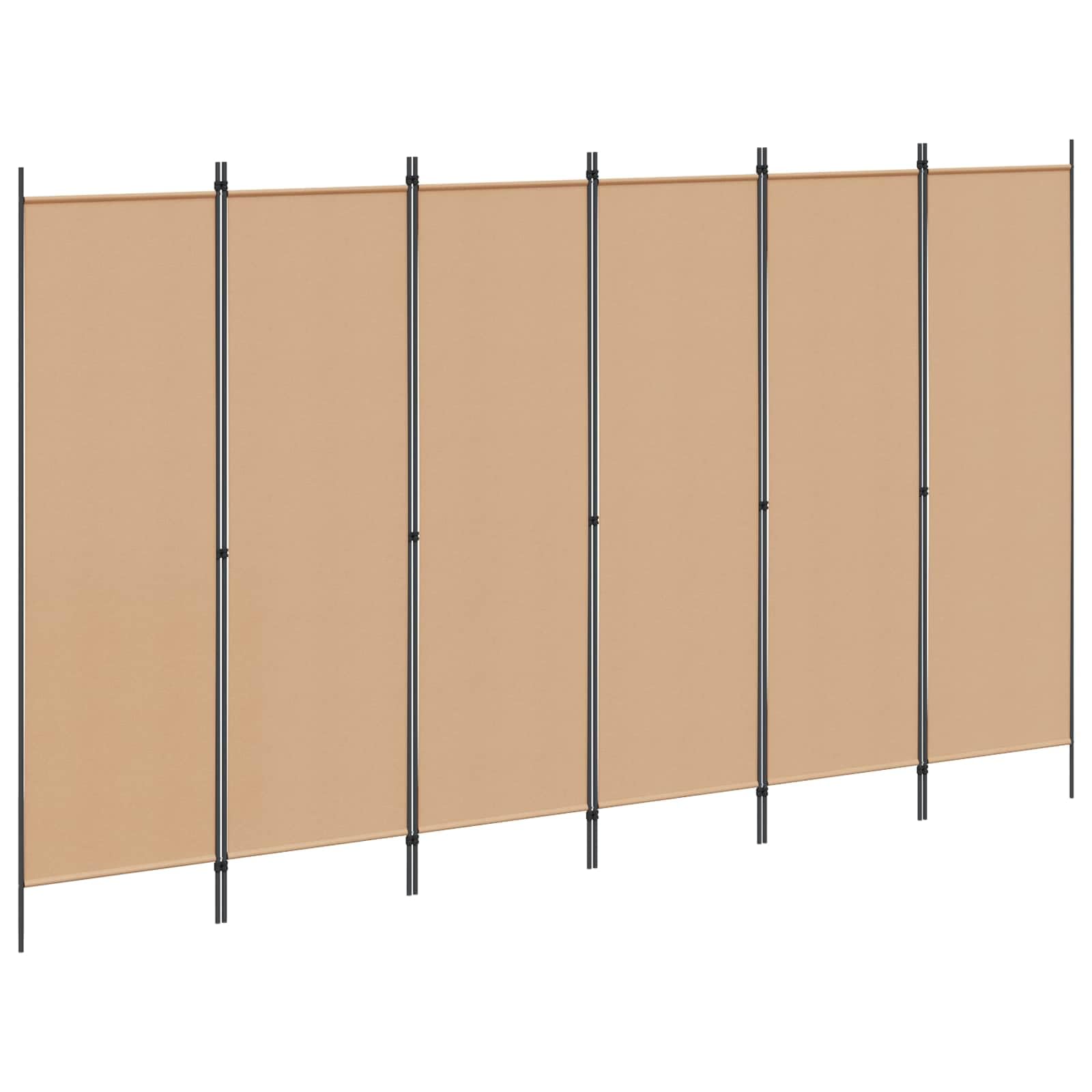 Paravent 6 panneaux beige pour diviser une chambre sans travaux
