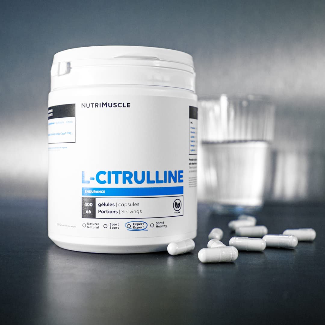L-citrullina pura al 100% | Qualità brevettata BioKyowa - Per Anabolismo e Congestione Muscolare - Aminoacido Vegano - Senza Malati né OGM - Fitness Sport | Nutrimuscle | 90 capsule