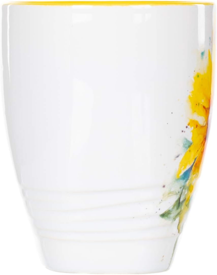 DEMDACO Watercolor Yellow & White Sunflower Mug by Dean Crouser - Garden-Themed Decorative Mug for a Hot Beverage - Glossy Ceramic - Floral Pattern - Microwave & Dishwasher-Safe