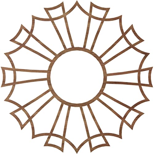 Image of Ekena Millwork 36 inchOD x 12 5 /8 inchID x 3 /8 inchT Augustus Wood Fretwork Pierced Ceiling Medallion, Walnut