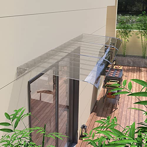 Auvent de porte transparent en polycarbonate imperméable de 50 x 250 cm