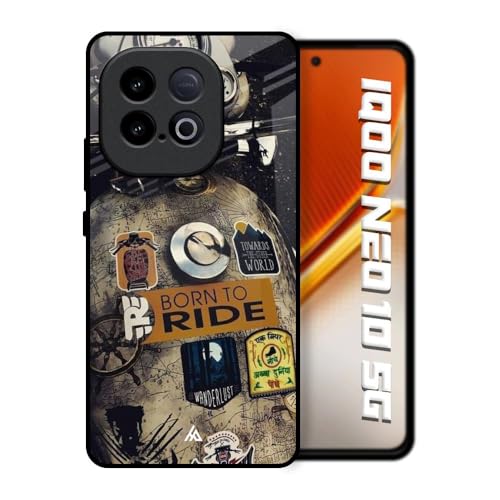 Image of Printed Tempered Glass Back Case Cover Compatible with iQOO Neo 10 5G - Ride Mode On Real Glass case