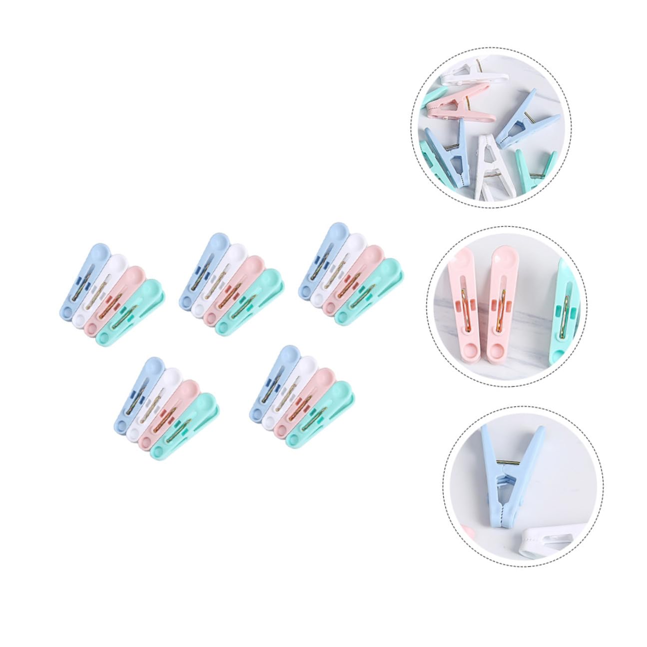 ABOOFAN 3 Set Mollette Bucato Antiscivolo Plastica Colorate Clip Per Stendibiancheria Resistenti Al Vento Per Indumenti E Trapunte 100 Pezzi*3