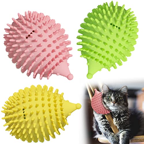 Image of 4.5in Cat Self Groomer Wall Mount, Corner Face Scratcher and Massage Comb for Cats and Dogs (3Pcs)