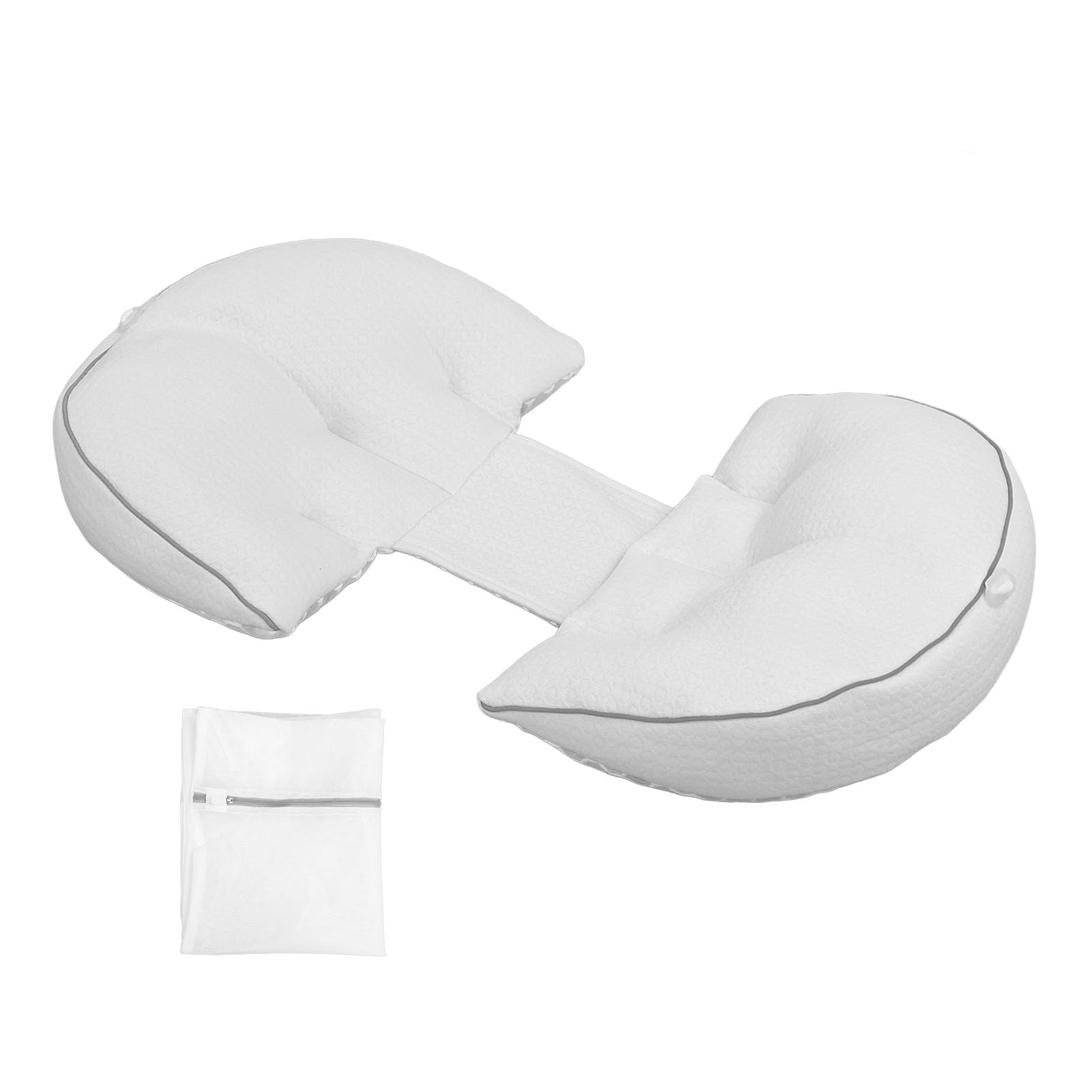 Cuscino per Gravidanza Laterale Regolabile Cuscino per maternità Morbido e Traspirante Supporto per Donne Incinte per Gravidanza a Forma di U di Scarsa qualità del Sonno (WHITE)
