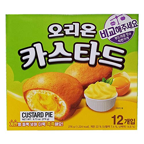 Orion Korean Custard Cream Cake Snack, 12 Individually Wrapped 9.73oz