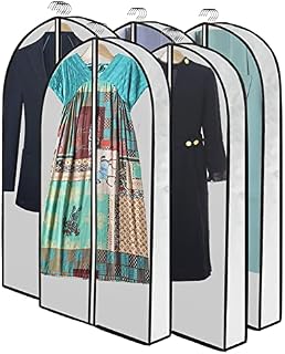 Verhux Garment Bags for Travel Clear Dustproof and Moth Proof Protector Covers for Suit Dress Coat Storage Organizer Hanging Clothes with Zipper 5 PCS ( 100 x 60 CM)