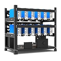 Open Mining Rig Frame for 12 GPU Mining Case Rack,12 GPU Rig Motherboard Bracket ETH/ETC/ZEC Ether Accessory Tool 3 Layers