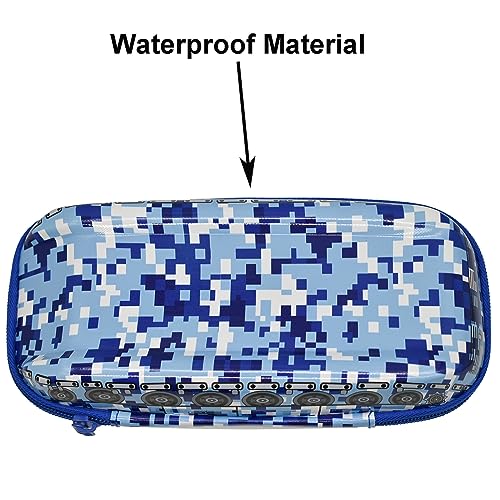Image of Maydahui Tank Shape Camo Pencil Case Large Capacity Pen Pouch Holder Compartments Organizer Pencil Bag Stationery Box Waterproof EVA Camouflage Blue