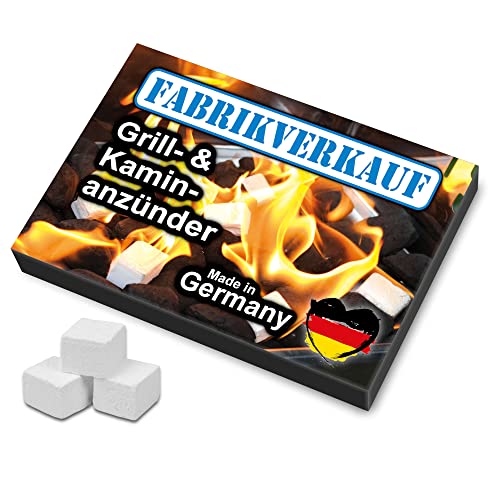 Vente en usine (24 boîtes), cubes d'allumage blancs du fabricant allemand, allume-barbecue, allume-cheminée, allume-four, cubes, fabriqués en Allemagne (paraffine 1 plaque d'allumage)