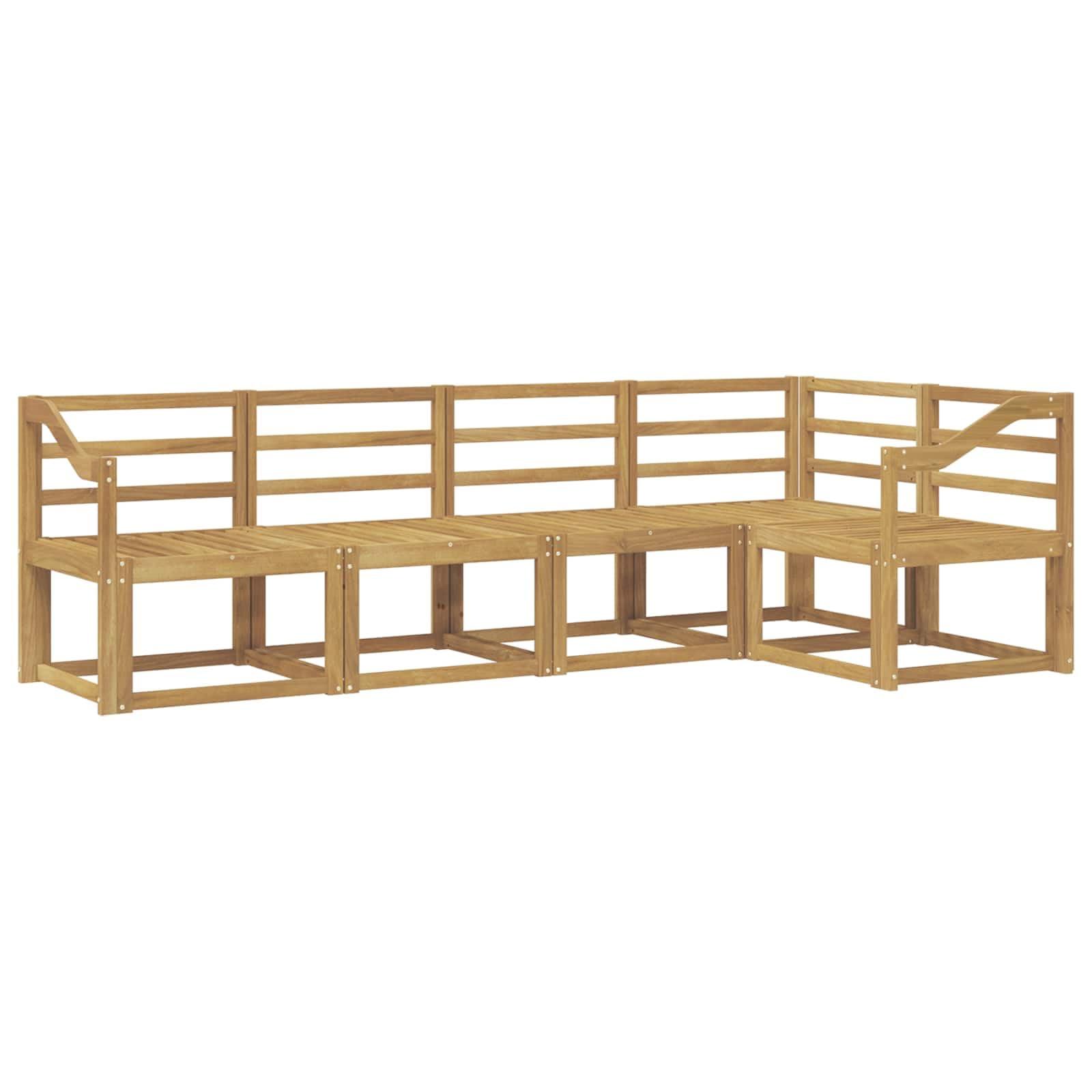 vidaXL Zestaw sof na zewnątrz 5 pcs Biały Lite Drewno Akacji, Ogród, nowoczesna sofa ogrodowa, narożnik, odporne na pogodę siedziska na taras, komfortowa strefa relaksu