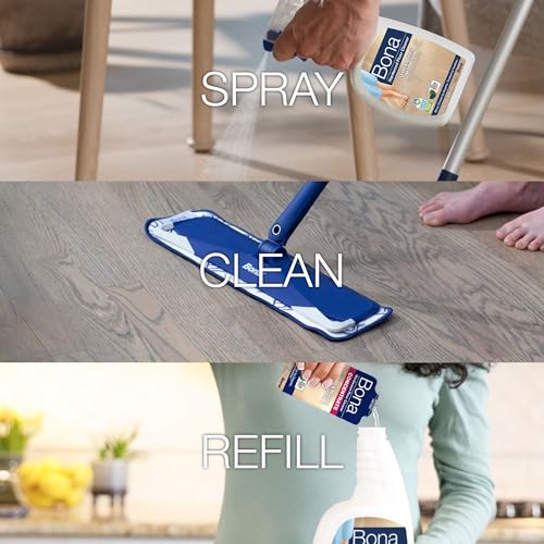 Image of Bona Hardwood Floor Cleaner Spray - 32 fl oz - Unscented - Includes Filled Bottle + Concentrate Refill for Hardwood Floor Cleaning