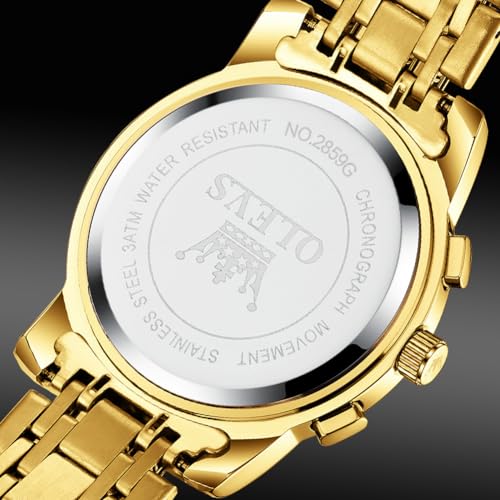 Image of OLEVS Mens Watches Business Large Numer Easy to Read Quartz Watch Stainless Steel Waterproof Luminous Date Casual Male Watch