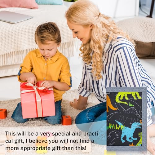 Image of AI-DEE RFID Trifold Canvas Outdoor Sports Wallet for Kids - Front Pocket Wallet with Magic Sticker