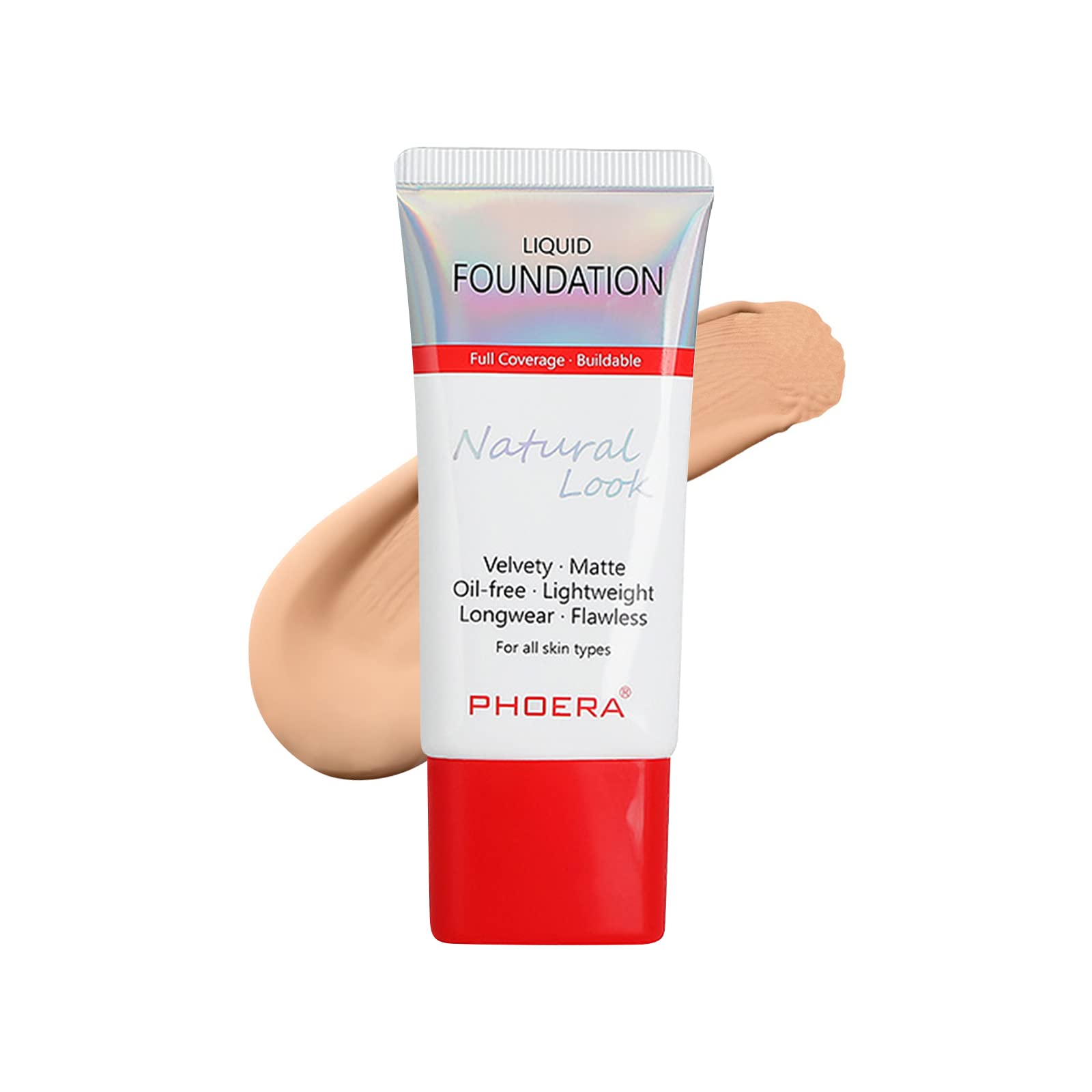 Fundación, Base de Maquillaje de Cobertura Total Base de Maquillaje,Correctora Suave Oil Control Waterproof Base de Maquillaje (#104)