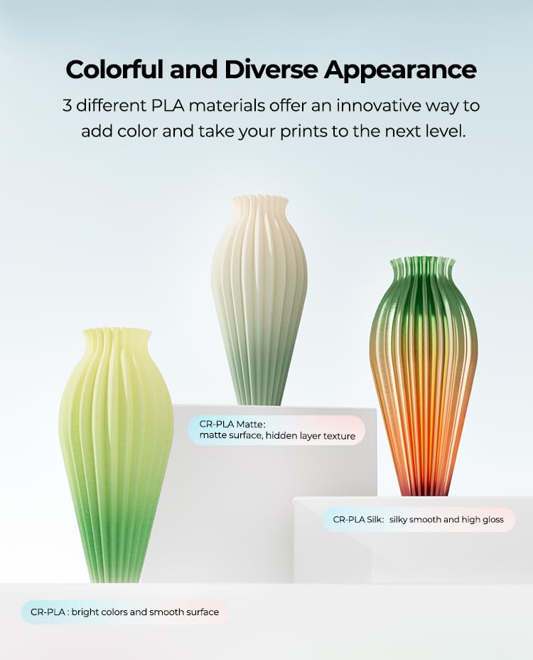 Image of Creality 3D Printer Filament, Rainbow PLA Filament 1.75mm, Enhanced Toughness, Dimensional Accuracy + /- 0.03mm, 1kg(2.2lbs), PLA Mattte Filament for Most 3D Printer