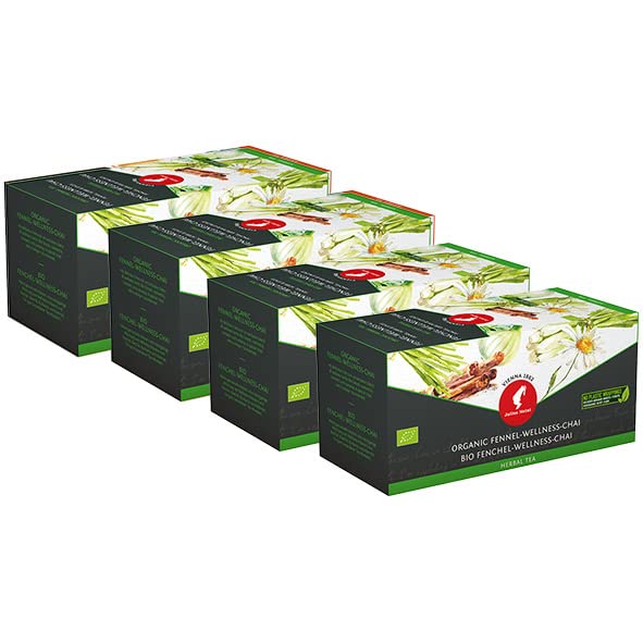 Julius Meinl Bio Fenchel-Wellness-Chai, 20 Pyramidenbeutel | 4er Pack