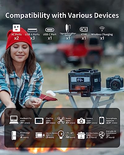 ETA Portable Power Station 600W, 288Wh LiFePO4 Battery/Recharge from 0-80% in 50 Min., 2 Up to 600W AC Outlets, Solar Generator (Solar Panel Optional) for Outdoor Camping/RVs/Home Use - Image 5