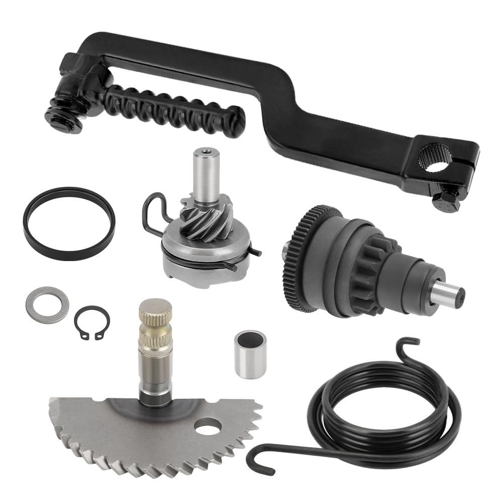 Kit démarrage kick pour GY6 49 50 139QMB Moteur cyclomoteur ATV Scooter | pour Yama-ha YZ 125 YZ250F WR250F, avec arbre de kick, secteur denté, pignon démarrage, ressort rappel levier kick