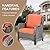 HOOOWOOO Wicker Patio Outdoor Furniture Set,High Back 5 Piece Conversation Sets,Out Door Couch Sofa Set with Large Propane Fire Pit Table,Orange Red