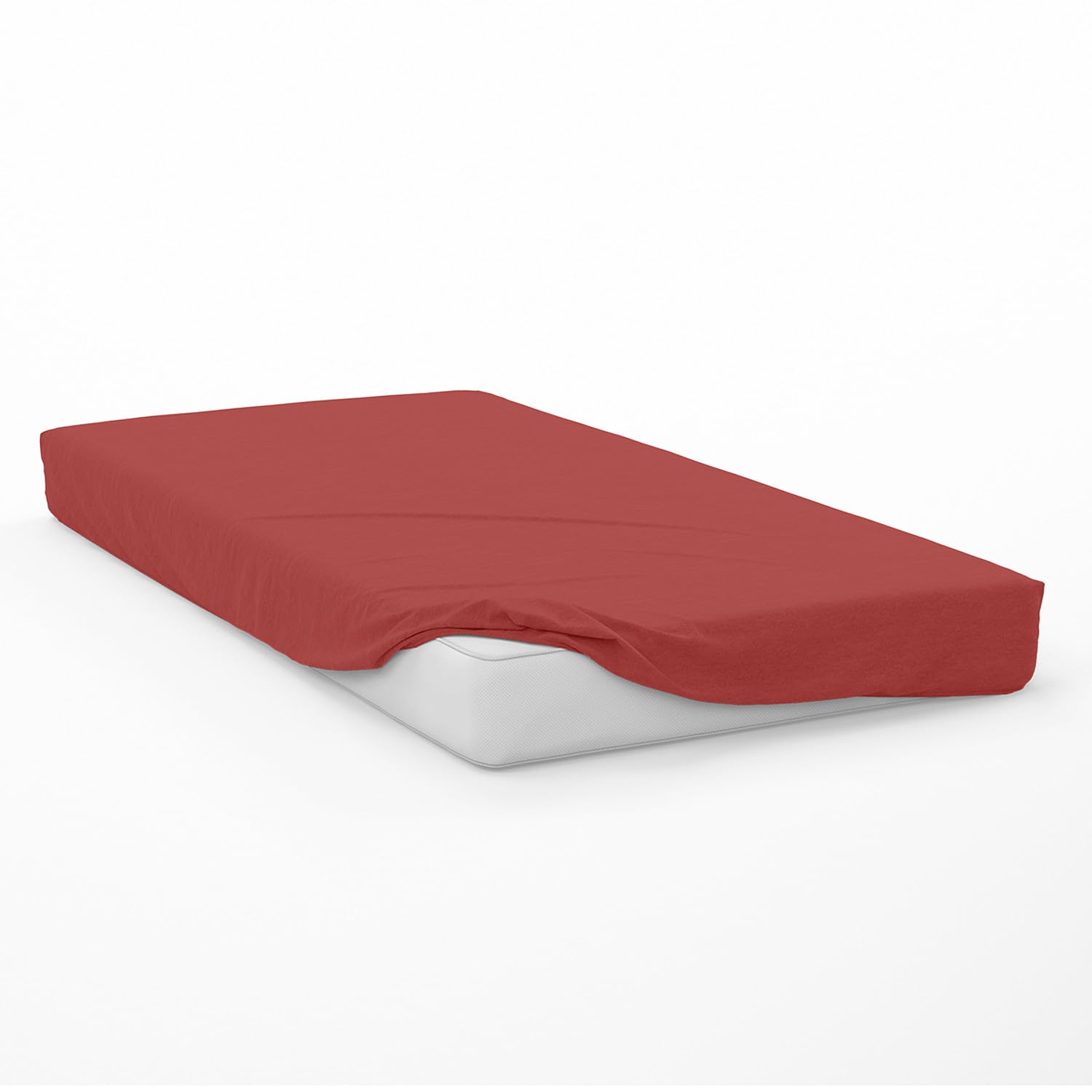 Soleil d'ocre, 57 Thread Count Cotton Fitted Sheet, 60 x 120 cm, Baby Brick, by Soleil d'Ocre