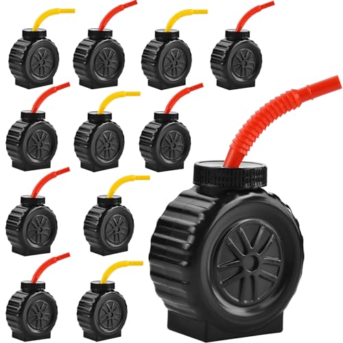 ALINK 12PCS Monster Truck Cups with Straws, Construction Truck Kids Party Cups for Tractor Party, Hot Wheels Party Cups, Race Car Themed Birthday Party Decoration Supplies - 10 OZ