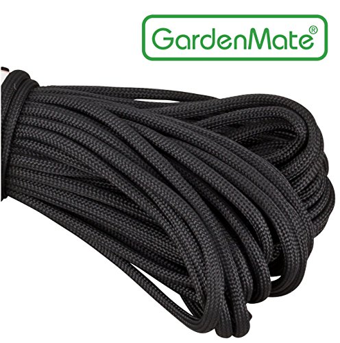 GardenMate Paracord 550 Professionelles Nylon Outdoor-Seil Schwarz 31m lang 4mm dick - Kernmantel-Seil aus 7 Kernfäden aus reißfestem Nylon