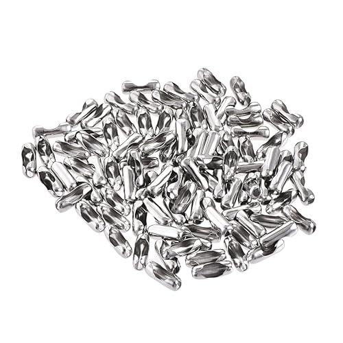 sourcing map Chaîne à Billes Connecteur 3.2mm Chaîne à Billes Fermoir Ondulation Clips Inox...