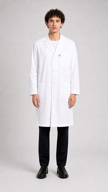 Unisex White Cotton Lab Coat for Doctors, Students & Medical Labs