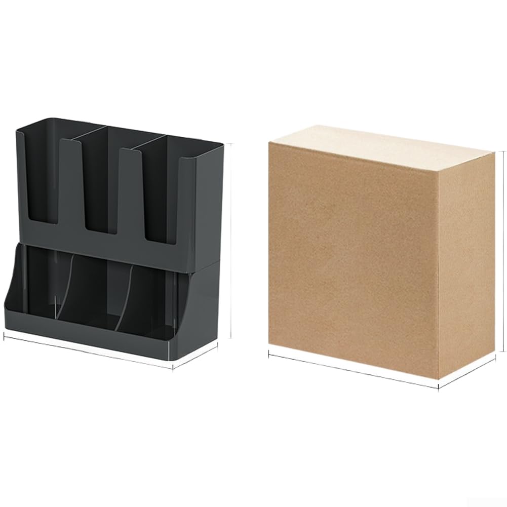 Distributeur de gobelets jetables plastique PS porte-gobelet noir avec rangement paille pour café