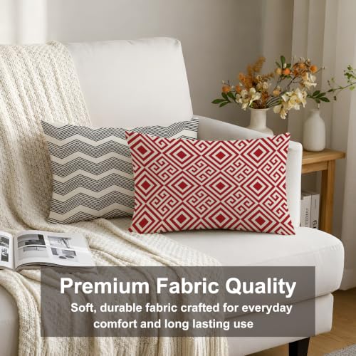 Image of STITCHNEST Polycotton Printed Cushion Cover Set of 2, 12x18 Inches