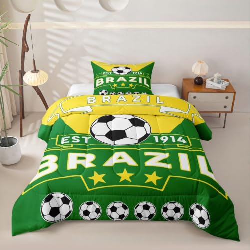 Image of Feelyou Football Soccer Comforter Set Toddler Size Bedding Set