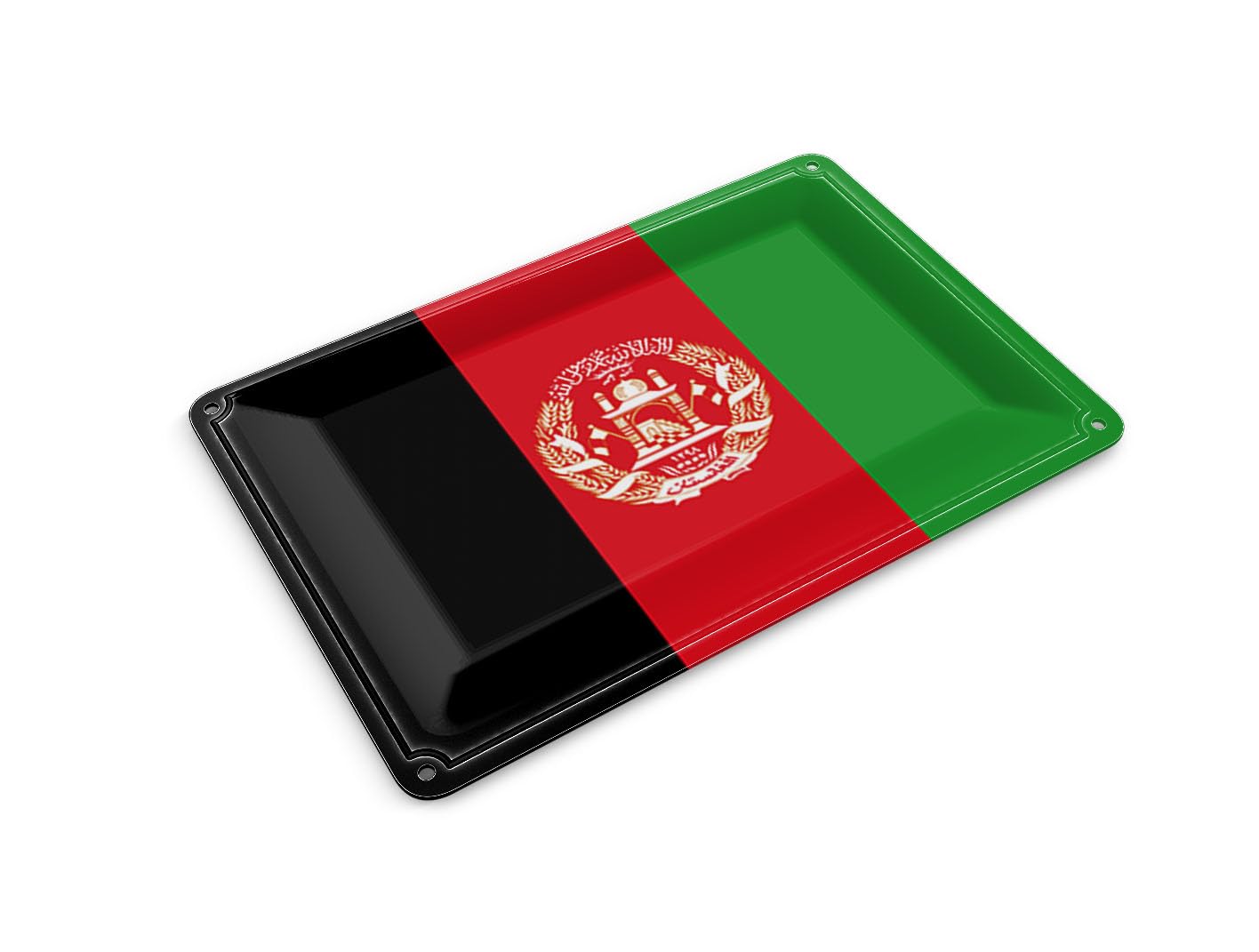 Femer Tin Postcard Flag of Afghanistan 14 x 10 cm Flag of Afghanistan Decorative Sign