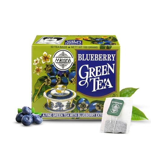 Image of Mlesna Blueberry Green Tea 100g | 50 Foil-Wrapped Tea Bags | Pure Ceylon Green Tea | Rich in Antioxidant | Imported from Sri Lanka