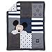 Disney Mickey Mouse 4 Piece Hello World Denim/Star/Icon Nursery Crib Bedding Set, Navy, Grey, White