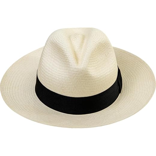 Genuine Panama Hat Montecristi Roll UP Toquilla Straw|Grade 15-16|Montecristi Hat|Unisex|Handwoven|Classic|Cover Bag Gift (UK, Alpha, XXL, Natural)