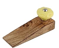 Vista 21 de Indian Shelf Tope de puerta de madera Cuña multicolor hecha a mano Tope de puerta floral para el hogar (5.5 in, 1 unidad)