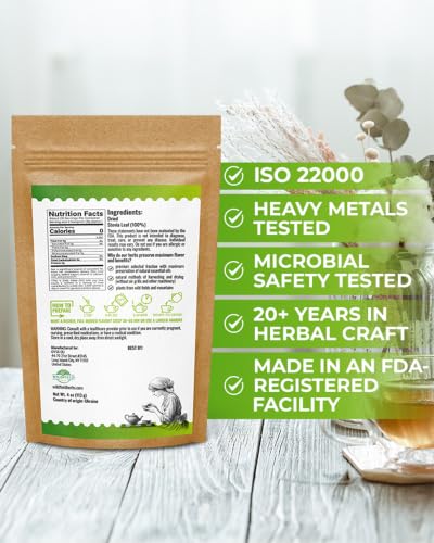 Image of 4 oz. Dried Stevia Leaves Herbal Tea (Stevia Rebaudiana) - 113g Leaf Leaves Herb Tea Estevia