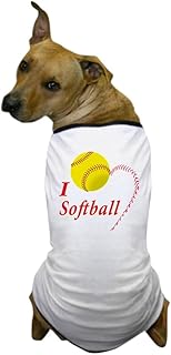 CafePress I Love Softball Dog T Shirt Dog T-Shirt, Pet Clothing, Funny Dog Costume