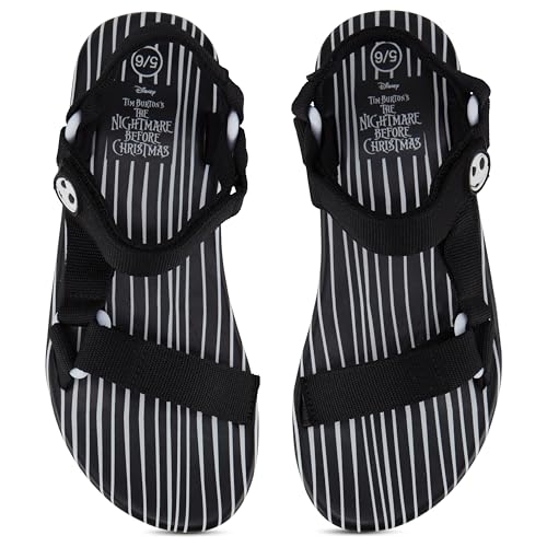 Disney Ladies Nightmare Before Christmas Sandals - Ladies Classic Jack Skellington Double Strap Sandals Slip On Slides Shoes2