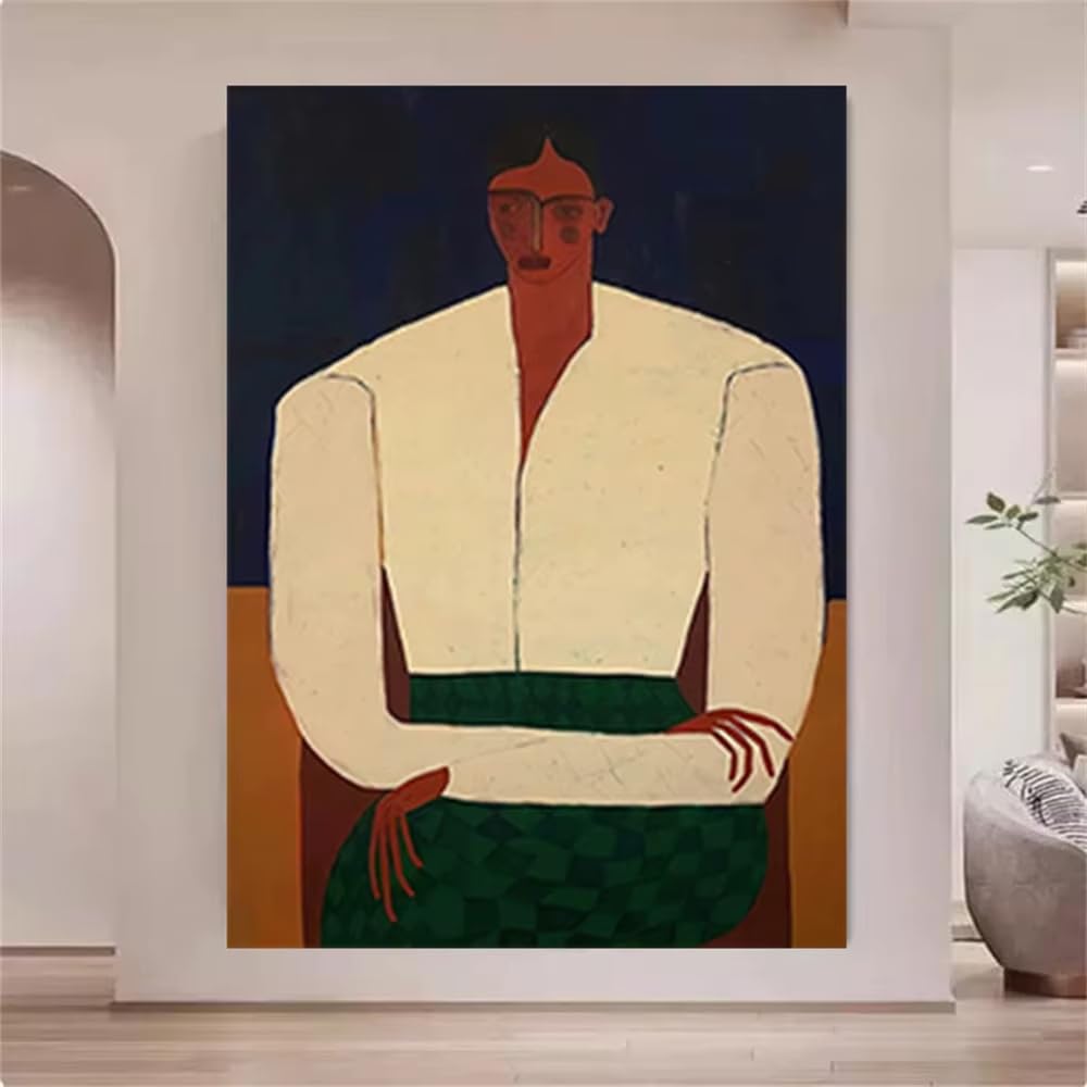 DFZEWKI Painting Bohemian Girl Wall Art Decorative Artwork, for Living Room Home Decor(60x80cm(24x31in)/No frame)