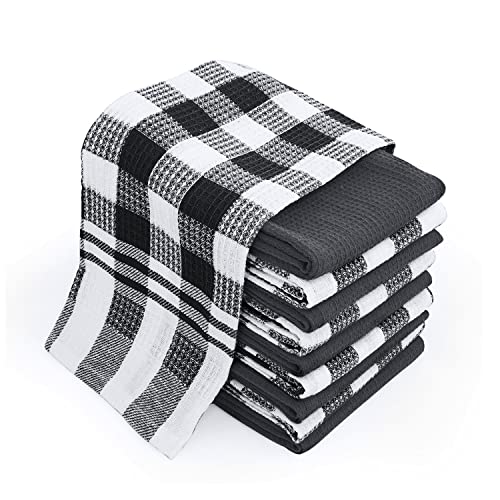 Chef Pomodoro Torchons De Cuisine 100% Coton, Torchon Vaisselle Microfibre, Durable Et Super Absorbant, Lot de 10 Serviettes Essuie Main Cuisine, Lavable en...