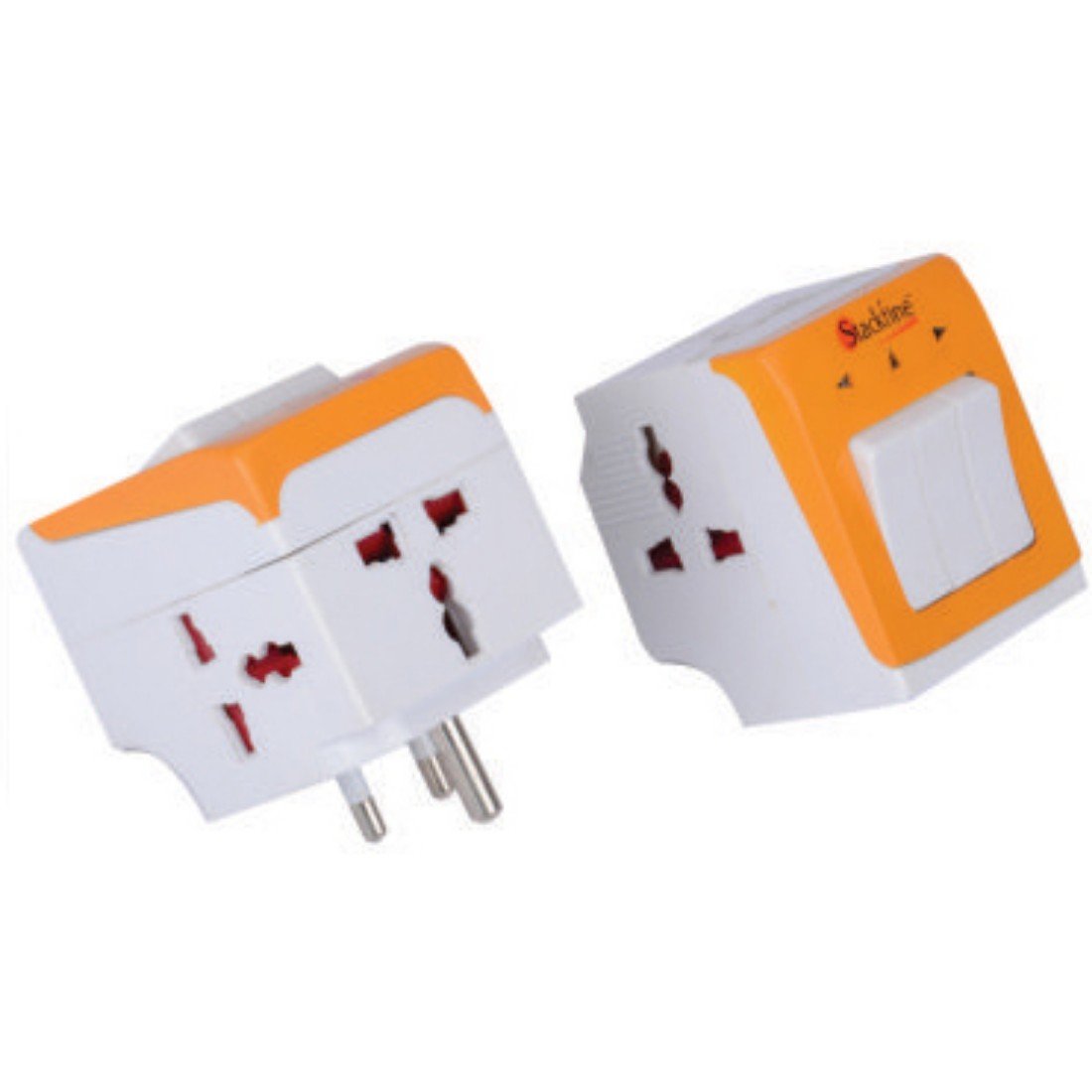 stackfine 5 amp. 3 pin multi adaptor with switch