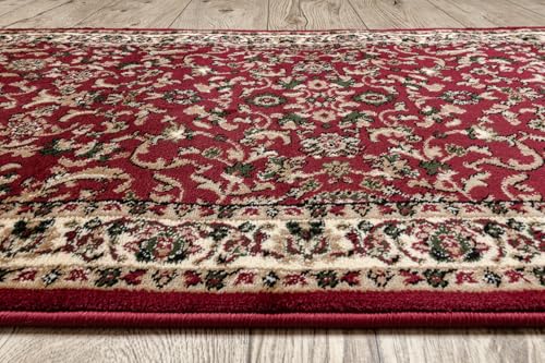 Tapis de couloir Heat-Set Royal ADR bordeaux 90x160 cm pour entrée et cuisine moderne