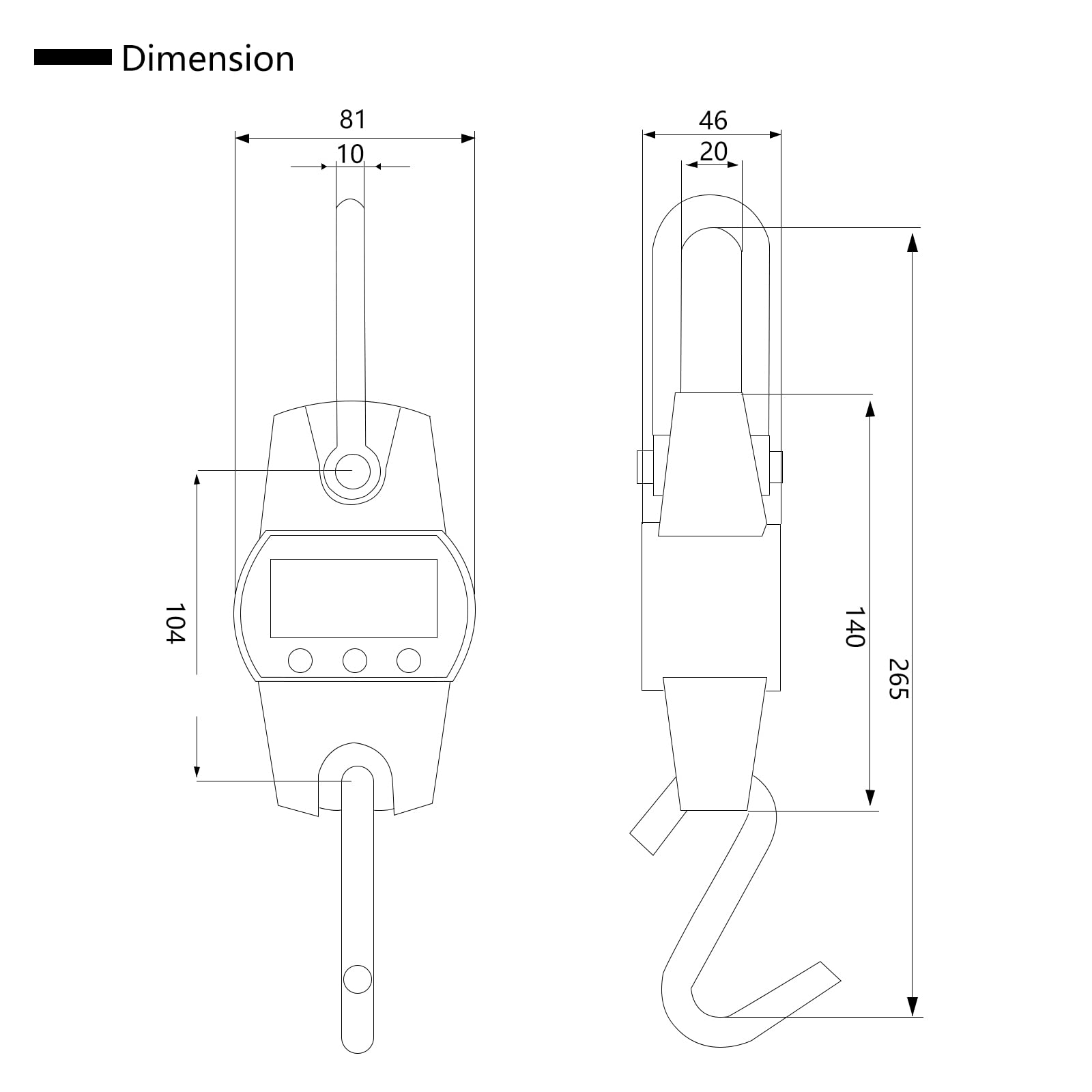 Bilancia Professionale 300kg Mini Scala Appendere Portatile con Gancio Gru Elettronica Resistente